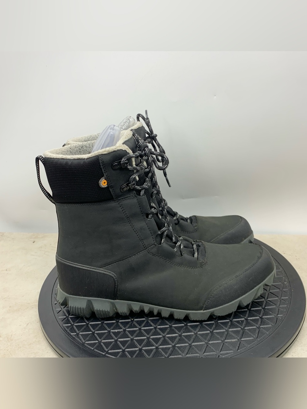 BOGS Arcata Urban Leather Tall Boots Women Size 12 Shoes Black Lined Waterproof